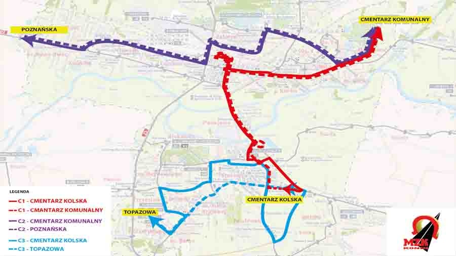 Komunikacja miejska w okresie Wszystkich Świętych