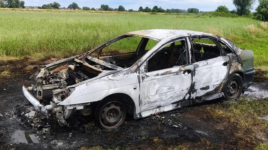 Pożar samochodu osobowego w miejscowości Skobielice