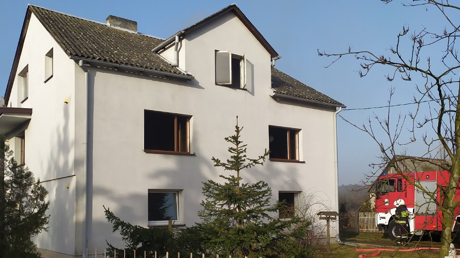 Pożar domu w Licheniu Starym