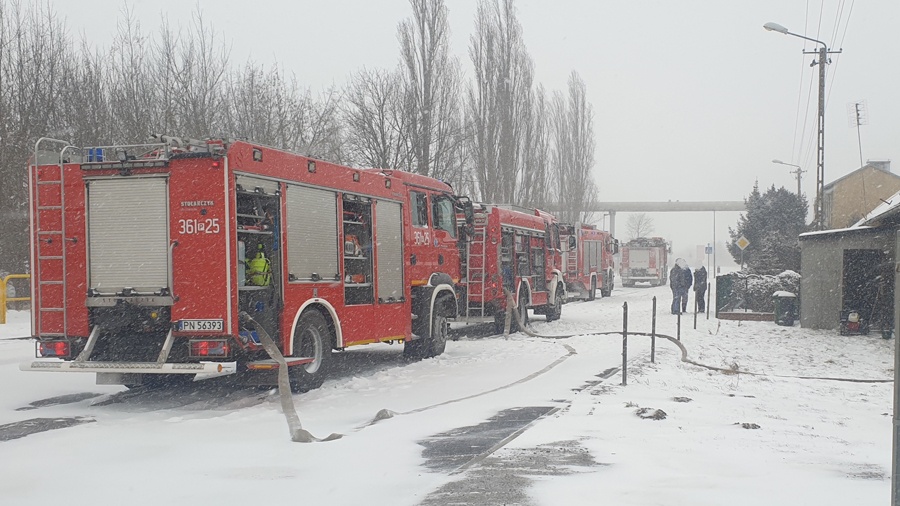 Pożar budynku mieszkalnego w Koninie przy ul. Przemysłowej.