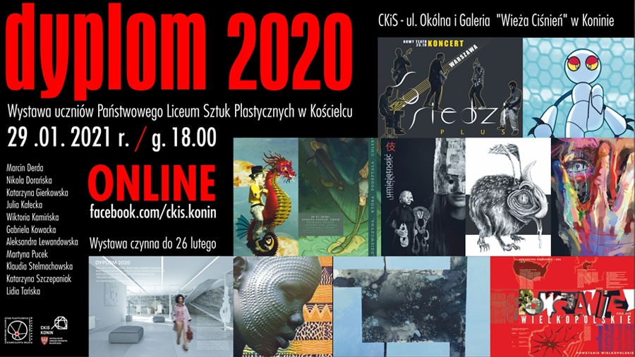 Dyplom 2020” - wystawa uczniów Państwowego Liceum Sztuk Plastycznych w Kościelcu