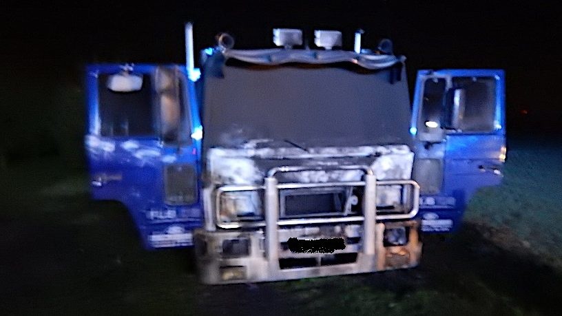 Pożar samochodu ciężarowego w Czołowie