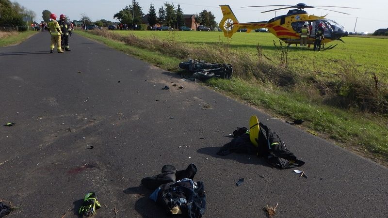 Zderzenie motocykli w Wólce Czepowej gm. Kłodawa