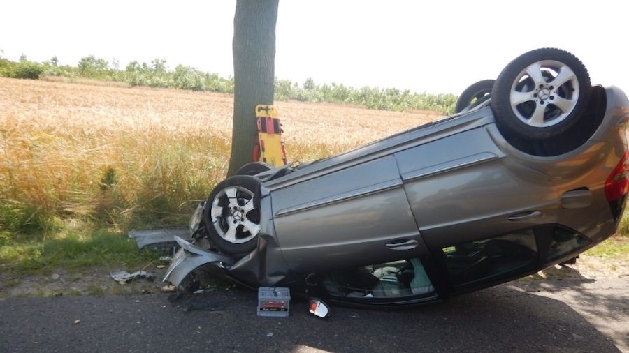 Wypadek drogowy w miejscowości Grzegorzew