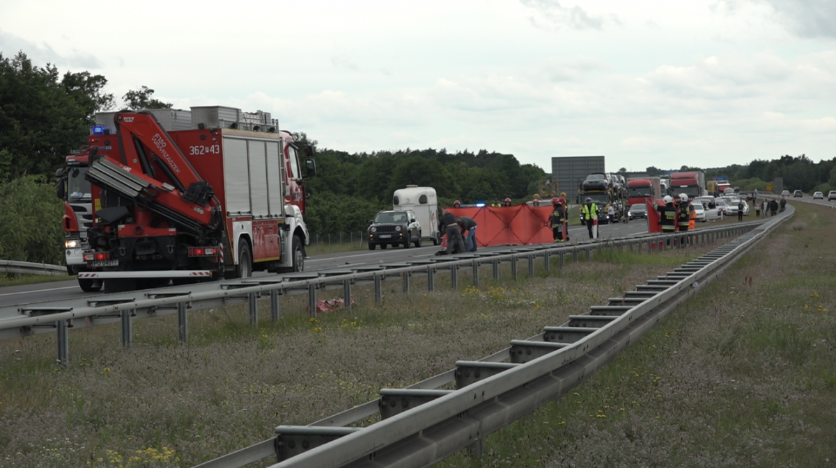 Wypadek na autostradzie, trasa zablokowana