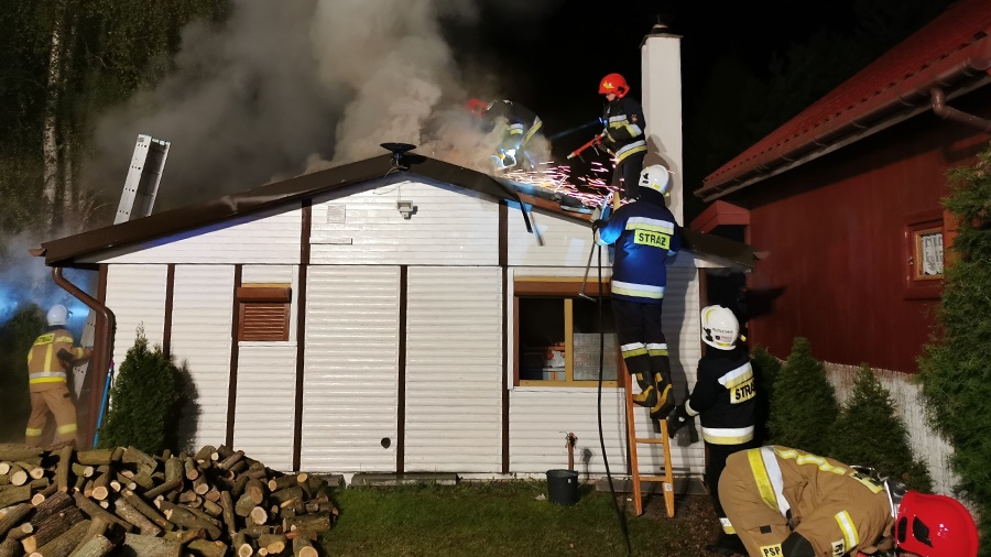 Pożar domku letniskowego w miejscowości Kępa