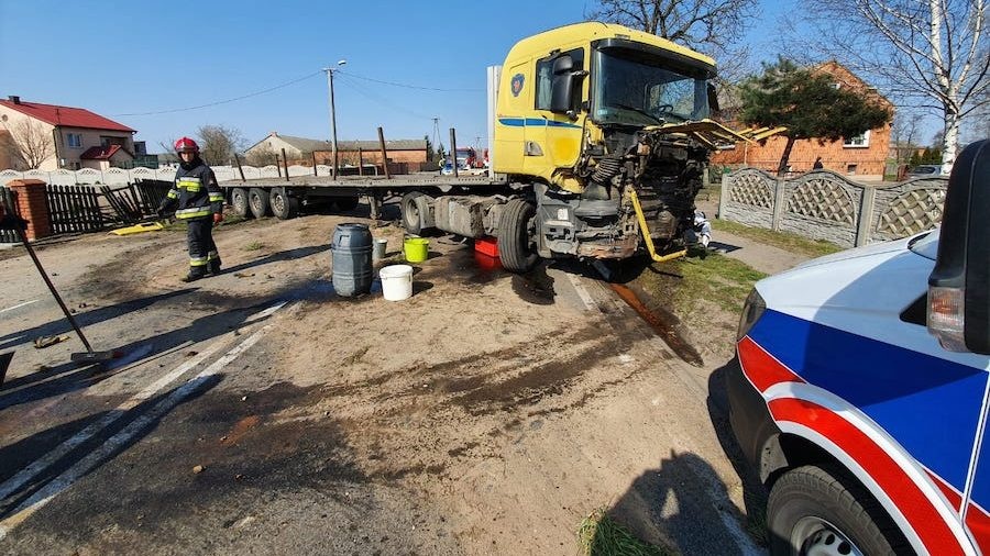 Wypadek samochodu ciężarowego