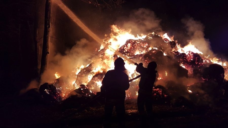 Pożar stogu w Pokojach