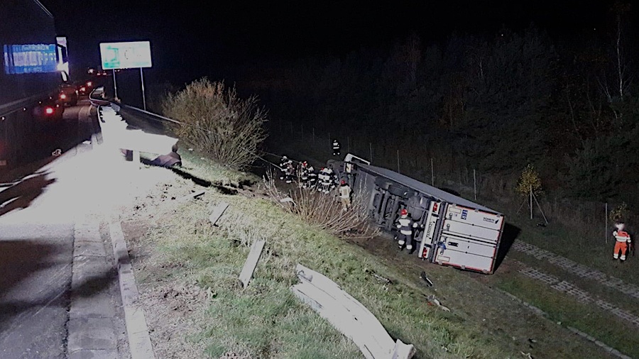 Wypadek na autostradzie A2