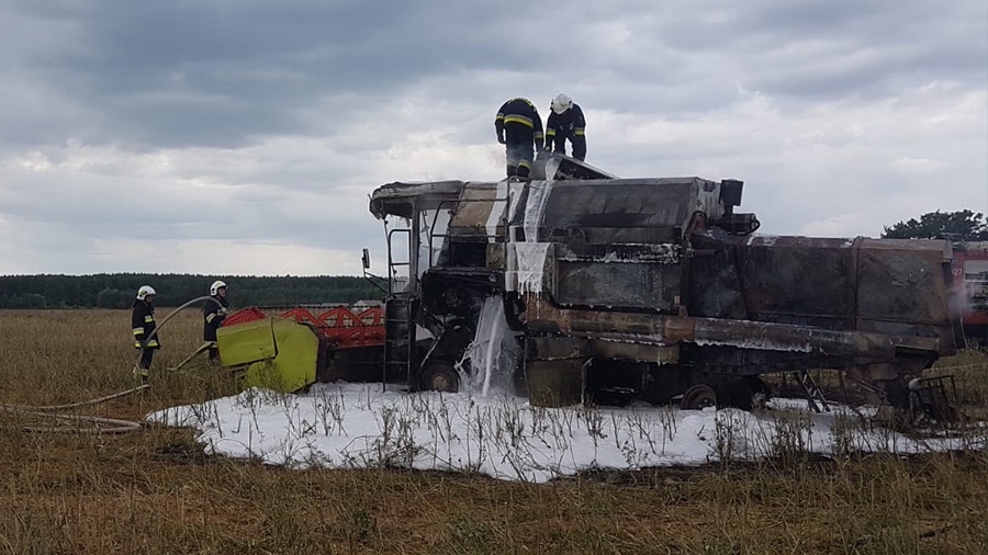 Pożar zboża na pniu w Naprusewie