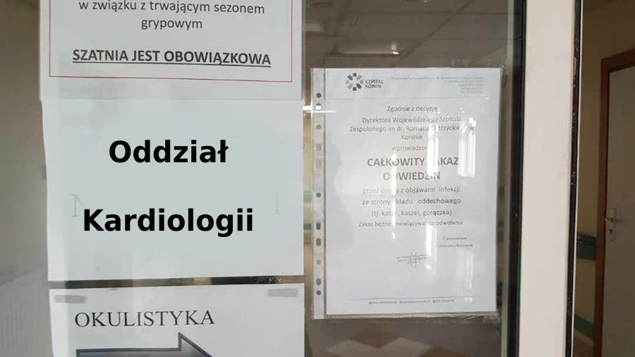 Zakaz odwiedzin na oddziale kardiologicznym