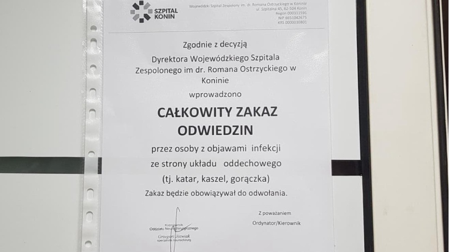 Szpital ogranicza liczbę odwiedzin