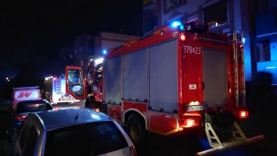 >Pożar na ul. Hiacyntowej 7 w Koninie