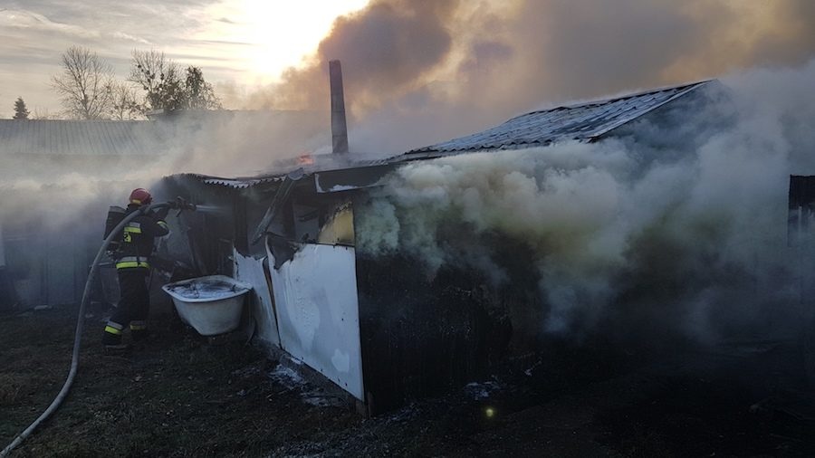 Pożar budynku gospodarczego przy ulicy Staromorzysławskiej