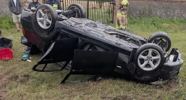 Groźny wypadek w Racięcinie. BMW dachowało i wylądow&hellip;