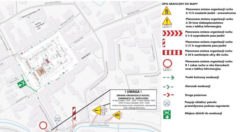 Zmiana organizacji ruchu na czas Międzynarodowych Spotkań z Folklorem w Myślenicach