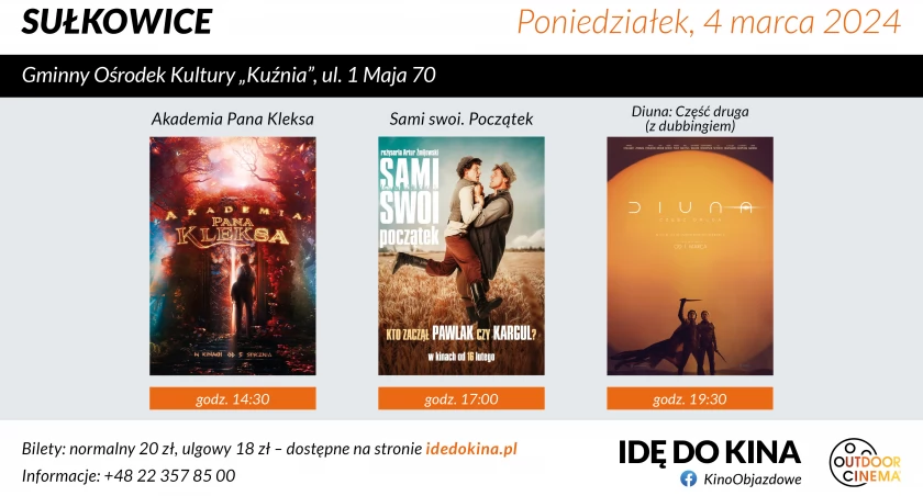 Idę do kina w swoim mieście! 4 marca w Sułkowicach ! 