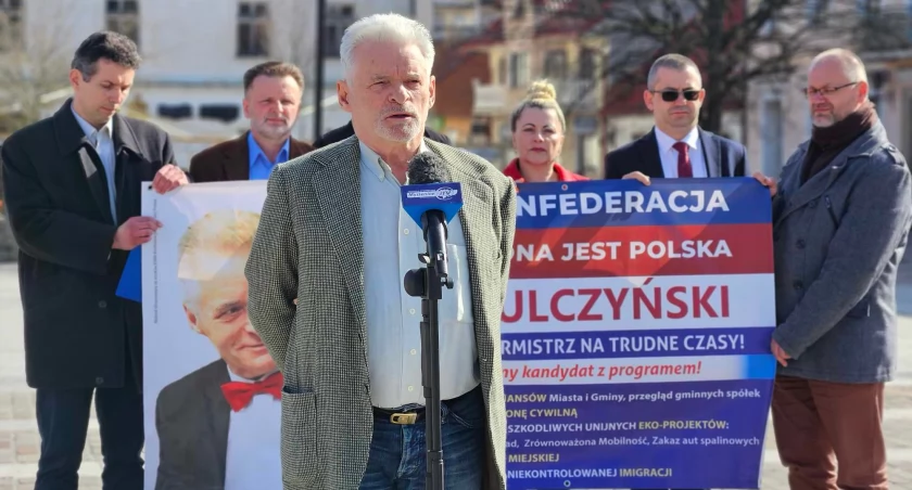Myślenice. Konferencja prasowa KWW Konfederacja Jedna Jest Polska 