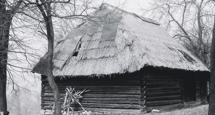 Perły Myślenic. Stodoła gospodarcza, sfotografowana w 1980 roku w Trzemeśni