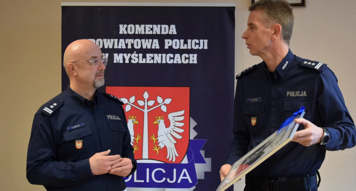 Policja Myślenice. Pożegnanie I Zastępcy Komendanta Powiatowego Policji w Myślenicach