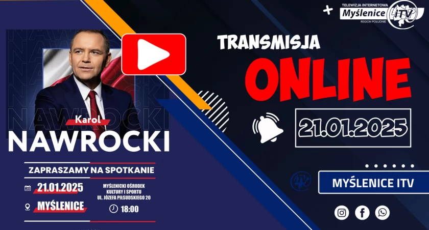 Karol Nawrocki w Myślenicach - spotkanie z kandydatem na Prezydenta RP [TRANSMISJA NA ŻYWO]