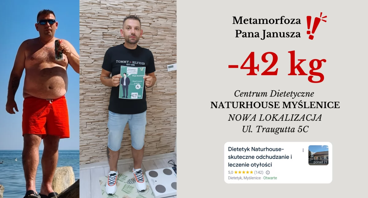 Myślenice Naturhouse. Metamorfoza pana Janusza- 42 kilogramy mniej !