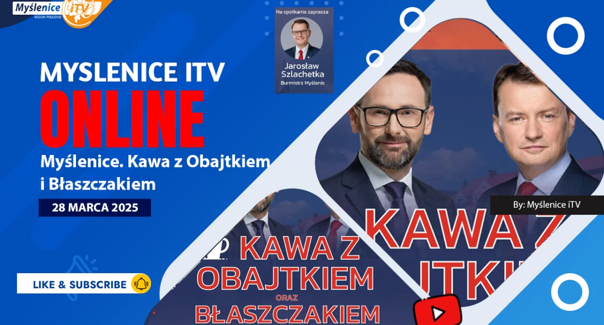 Myślenice. Kawa z Obajtkiem i Błaszczakiem- transmisja na żywo ze spotkania w  Myślenickim Ośrodku Kultury i Sportu 