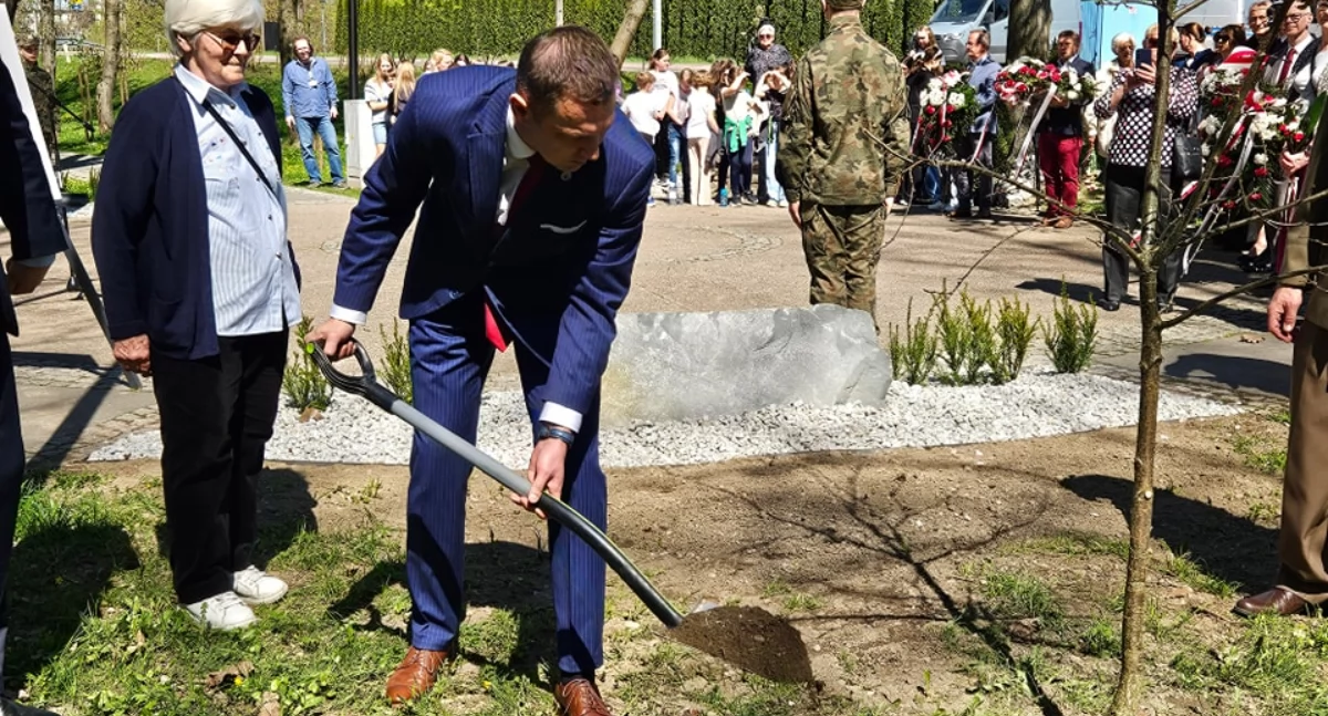 Myślenice. W hołdzie dla Władysława i Józefa Sudrów, ofiar zbrodni katyńskiej, zasadzili symboliczne dęby pamięci 