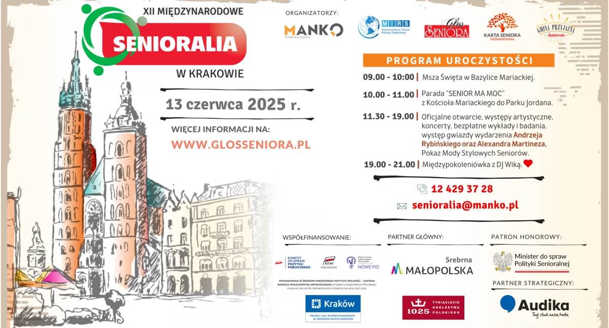 Wiemy kiedy odbędą się XII Międzynarodowe Senioralia w Krakowie 2025  – Największa Impreza Seniorska w Europie!