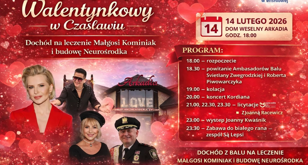 Czasław. Ostatnie wolne bilety na Charytatywny Bal Walentynkowy organizowany przez Stowarzyszenie Hospicyjne Bądźmy Razem 