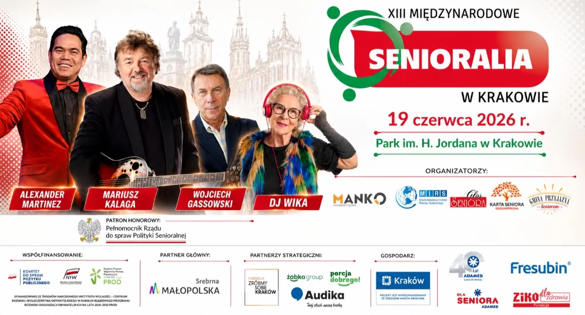 XIII Międzynarodowe Senioralia w Krakowie 2026 – Największa Impreza Seniorska w Europie już w piątek 19 czerwca !