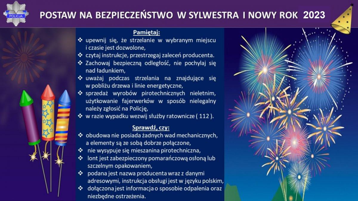 Podstawowe zasady bezpieczeństwa dotyczące użytkowania fajerwerków.