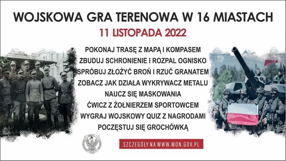 Chciałeś od zawsze spróbować swoich sił w typowo wojskowych konkurencjach? Przyjdź 11 listopada na Wojskowe Gry Terenowe