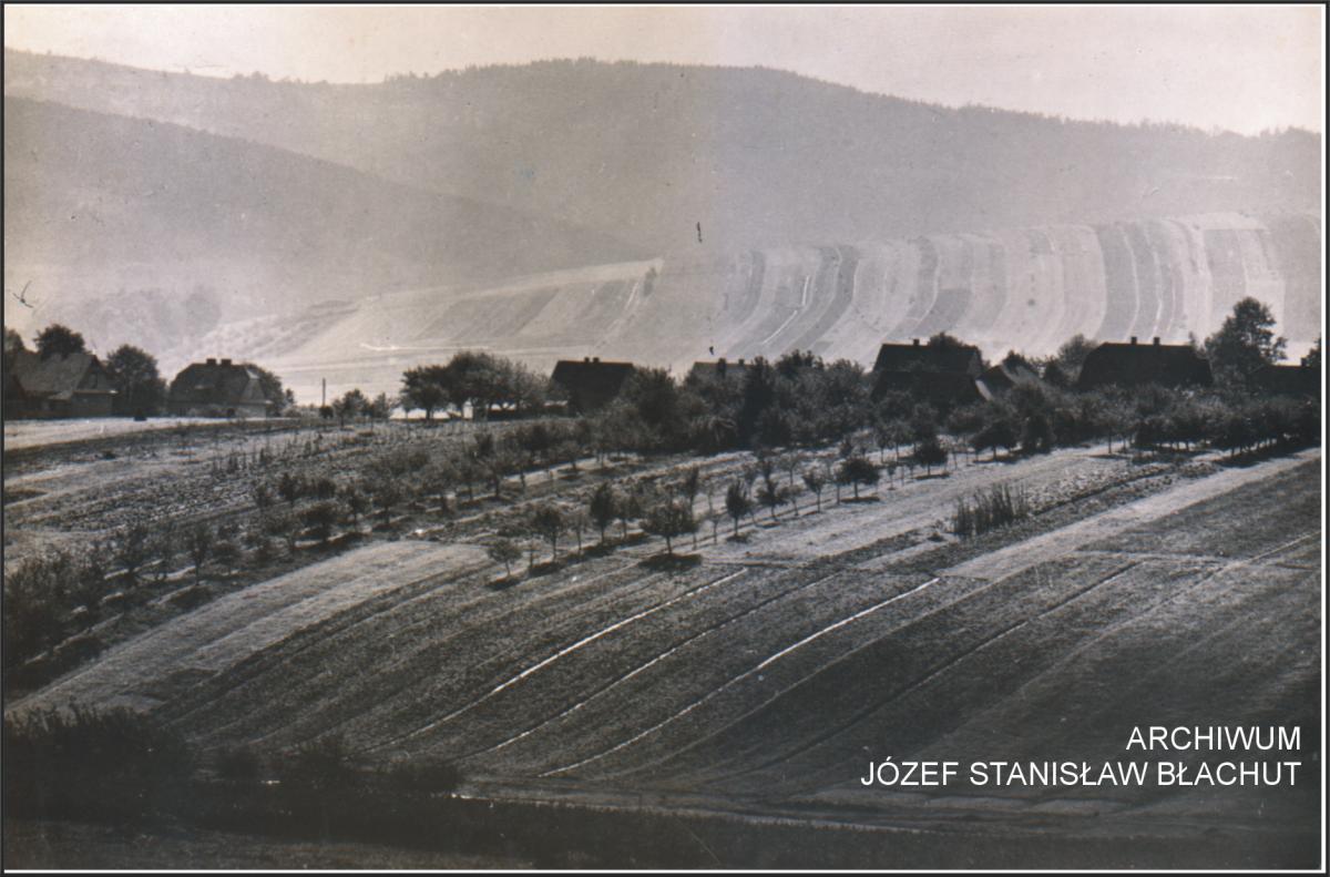 Perły Myślenic. Panorama pola i tzw. ul. 