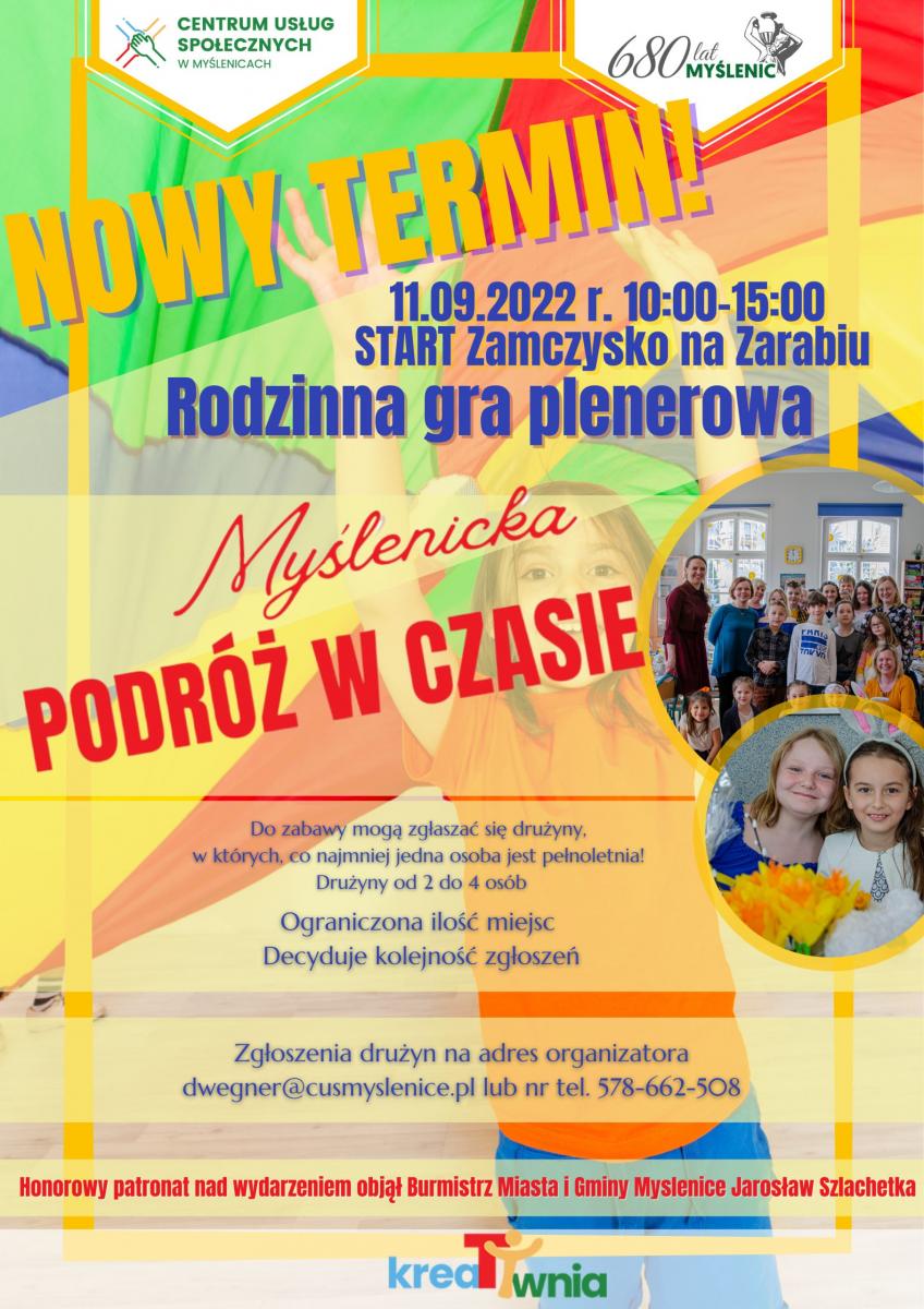 Gra plenerowa dla rodzin - Myślenicka Podróż w czasie. 11 września - zapraszamy!