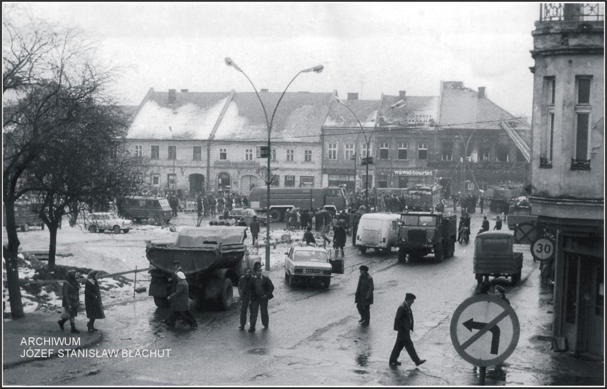 Perły Myślenic. Rynek 1981 rok - pożar PSS 