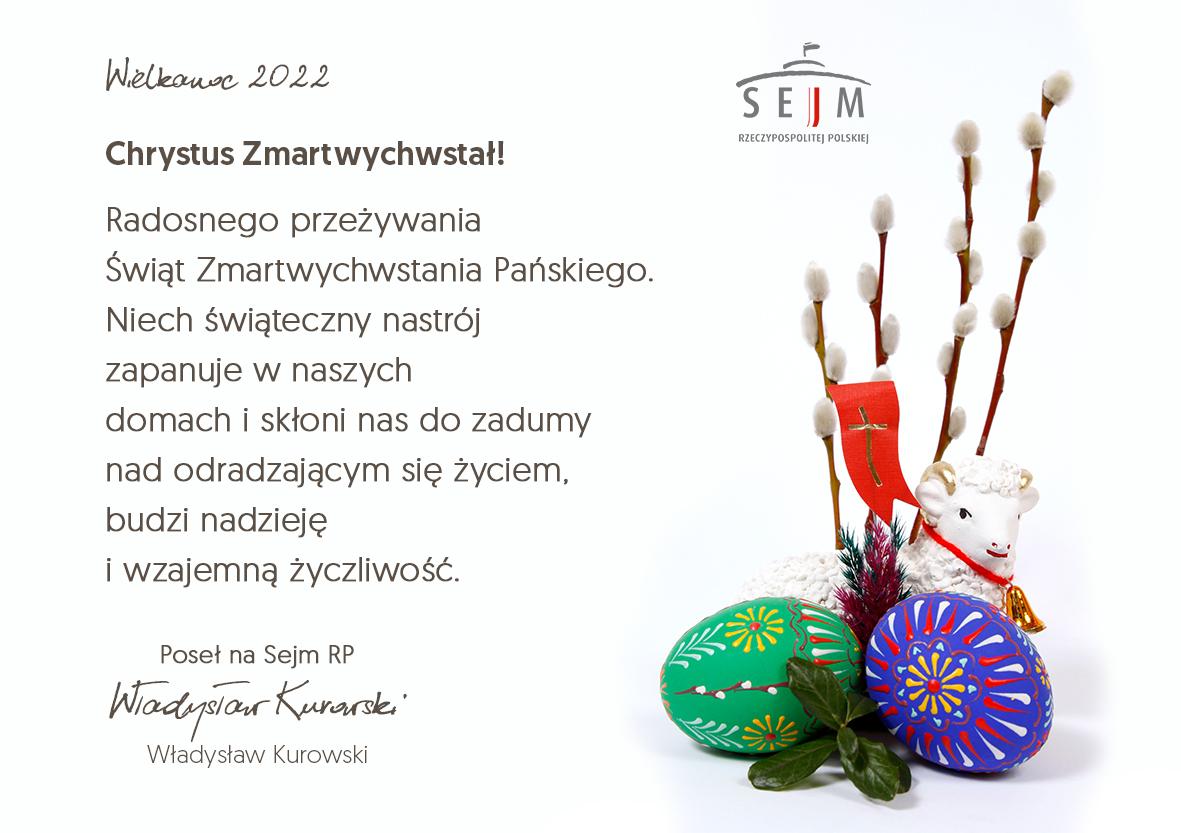Wesołych Świąt  życzy poseł Władysław Kurowski