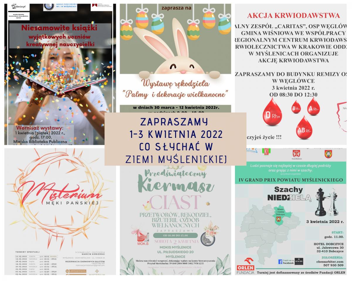Co przyniesie najbliższy weekend 1-3 kwietnia w powiecie myślenickim?