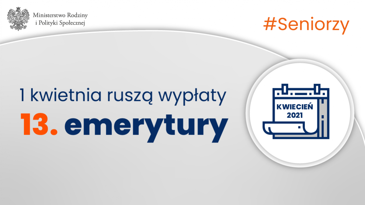Ruszają wypłaty trzynastej emerytury. 1 kwietnia 2022