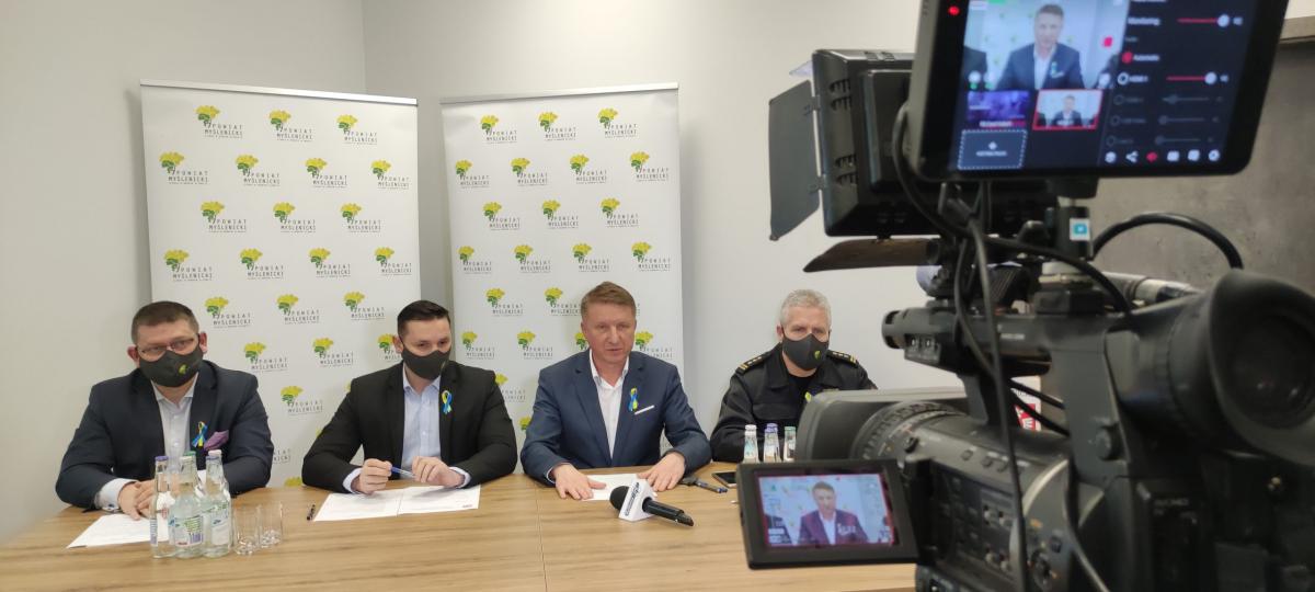 Powiat myślenicki. Pomoc dla uchodźców z Ukrainy- konferencja prasowa