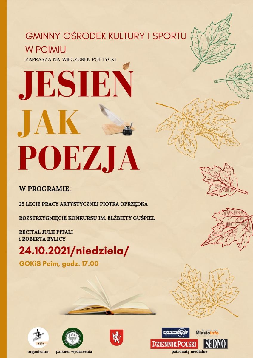 Jesień jak poezja. Wieczór poetycki w GOKIS Pcim w najbliższą niedzielę