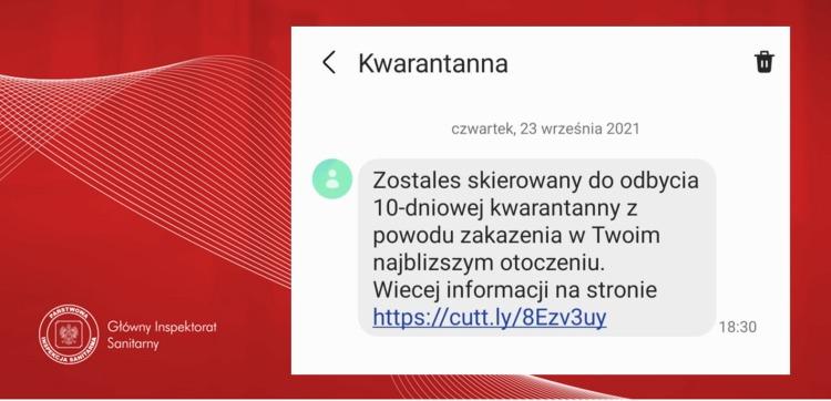 SMS „Zostałeś skierowany do odbycia 10-dniowej kwarantanny” - Uwaga oszuści!!!