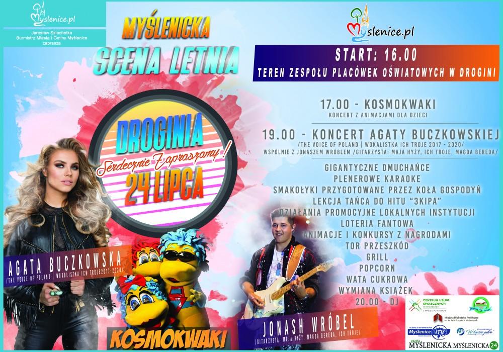 Myślenicka Scena Letnia: Koncert Agaty Buczkowskiej w Drogini!