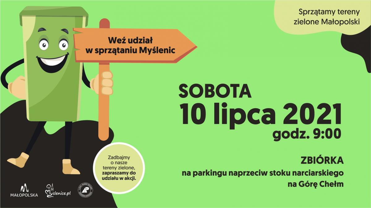 Sprzątamy tereny zielone Małopolski – weź udział w sprzątaniu Myślenic 10 lipca
