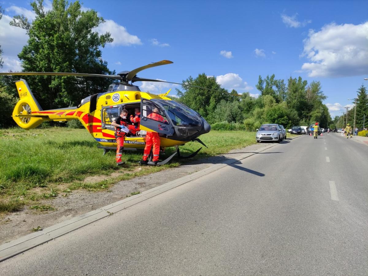Myślenice. Wypadek na Zarabiu. Potrzebna była pomoc śmigłowca LPR