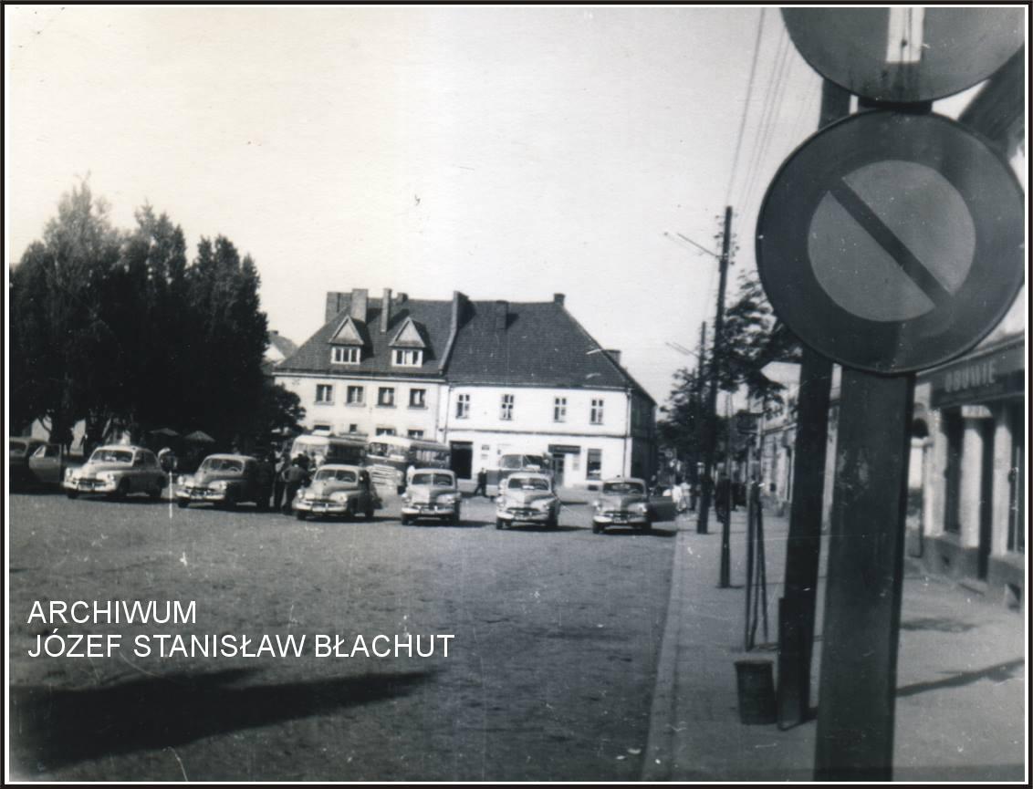 Perły Myślenic.  Postój taksówek rok 1961 myślenicki Rynek