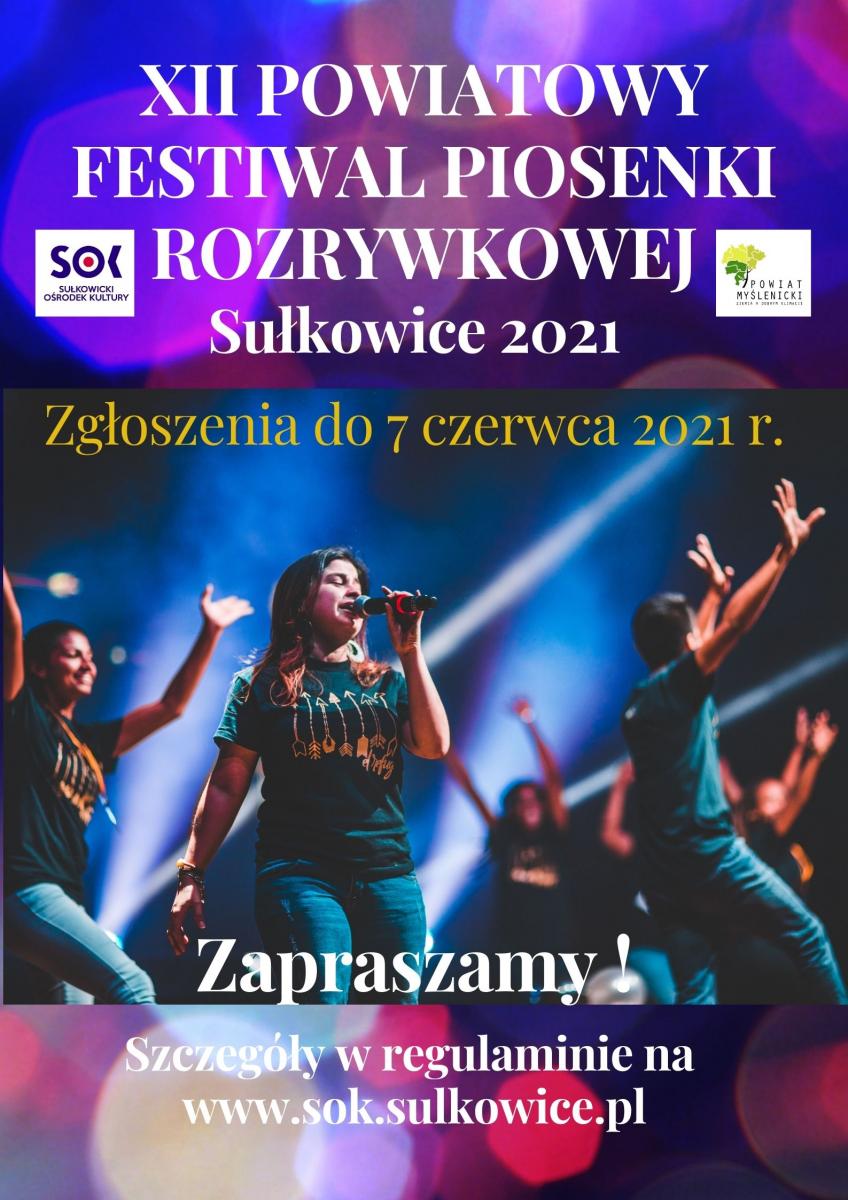 XII Powiatowy Festiwal Piosenki Rozrywkowej organizowany przez Sułkowicki Ośrodek Kultury