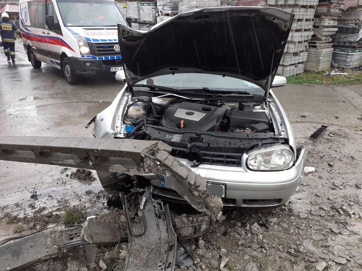 Wypadek na ul. Szpitalnej w Myślenicach