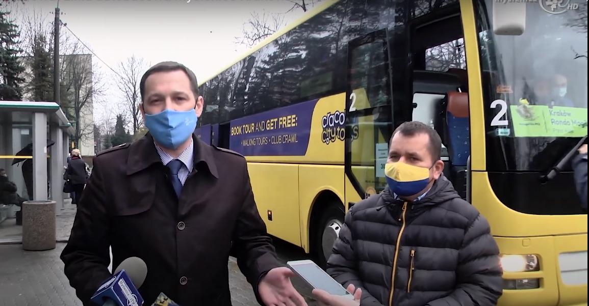 Linia autobusowa Myślenice -Kraków działa od dziś. Konferencja prasowa