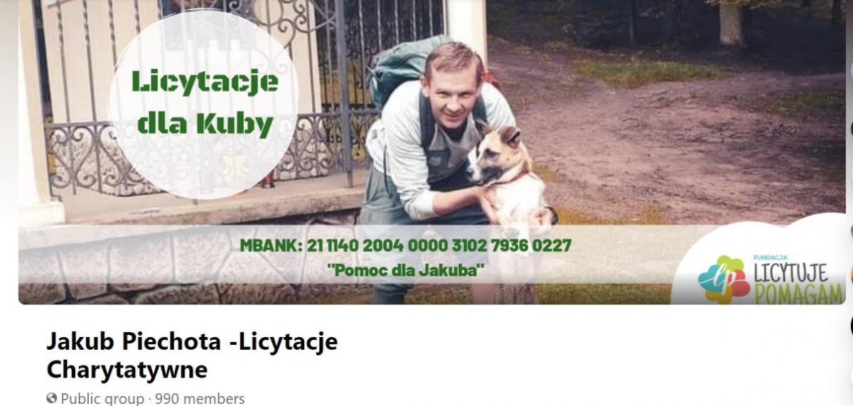Licytuje - Pomagam. Jakub Piechota potrzebuje nas bardziej niż kiedykolwiek